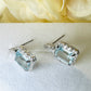 Green Amethyst, White Topaz Studded on Rhodium-finished 925 Sterling Silver Earring