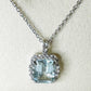 Green Amethyst, White Topaz Studded on Rhodium-finished 925 Sterling Silver Necklace