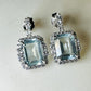 Green Amethyst, White Topaz Studded on Rhodium-finished 925 Sterling Silver Earring