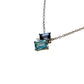Swiss Topaz and Lolite on Rhodium-finished 925 Sterling Silver Necklace