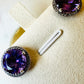 Brazilian Amethyst and White Topaz Studded on Rhodium-finished 925 Sterling Silver Earring
