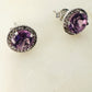 Brazilian Amethyst and White Topaz Studded on Rhodium-finished 925 Sterling Silver Earring