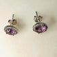 Brazilian Amethyst and White Topaz Studded on Rhodium-finished 925 Sterling Silver Earring