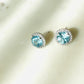 Sky Blue Topaz and White Topaz Studded on Rhodium-finished 925 Sterling Silver Earring