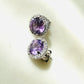 Brazilian Amethyst and White Topaz Studded on Rhodium-finished 925 Sterling Silver Earring