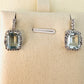 Green Amethyst, White Topaz Studded on Rhodium-finished 925 Sterling Silver Earring