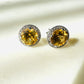 Citrine and White Topaz Studded on Rhodium-finished 925 Sterling Silver Earring