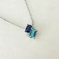 Swiss Topaz and Lolite on Rhodium-finished 925 Sterling Silver Necklace