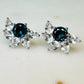 London Topaz and White Topaz on Rhodium-finished 925 Sterling Silver Earring