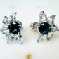 London Topaz and White Topaz on Rhodium-finished 925 Sterling Silver Earring