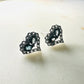 London Topaz and White Topaz Studded Heart on Rhodium-finished 925 Sterling Silver Earring