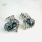 London Topaz and White Topaz Studded Heart on Rhodium-finished 925 Sterling Silver Earring