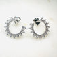 White Topaz Studded C Shape on Rhodium-finished 925 Sterling Silver Earring