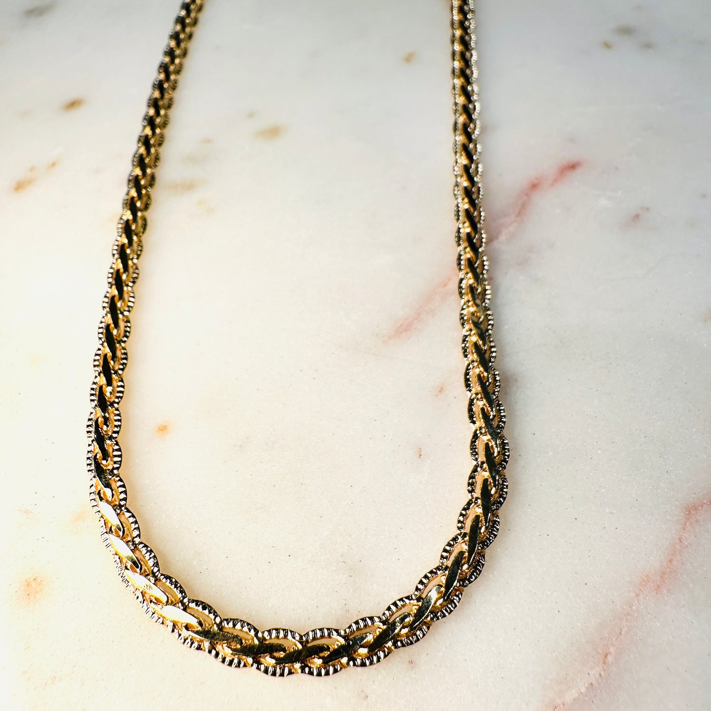 Detailed Chain 18K Gold Plated Necklace