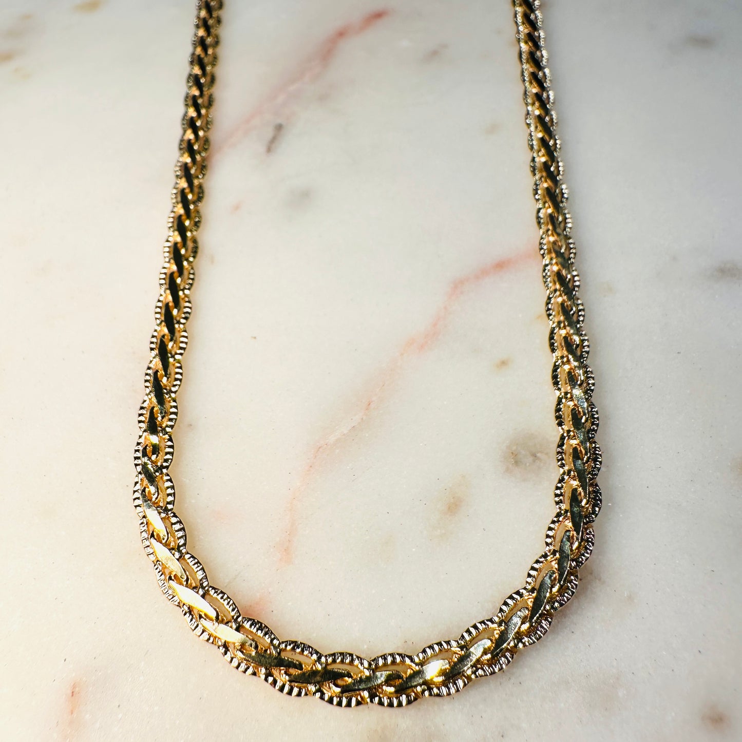 Detailed Chain 18K Gold Plated Necklace