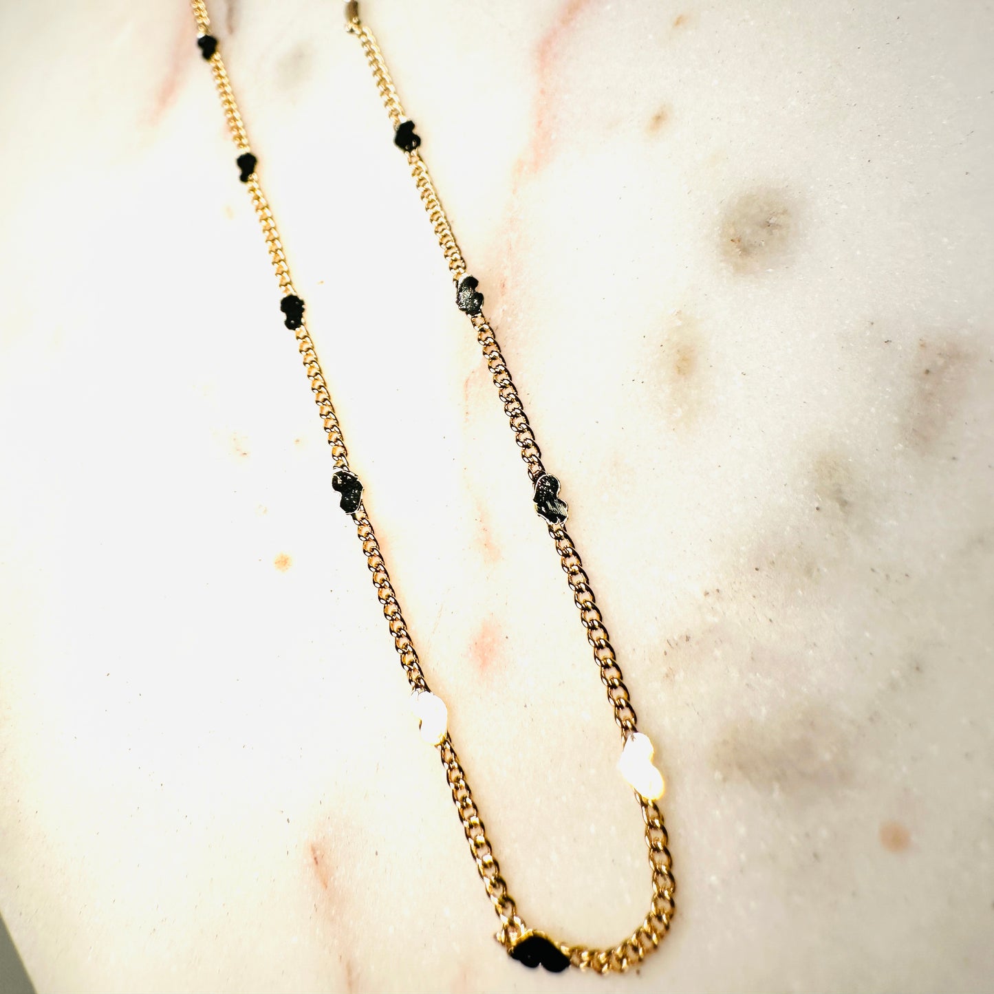 Delicate Mini Hearts 18K Gold Plated Choker - Necklace