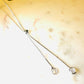 Tie Chain with Crystal White Rhodium Plated Necklace