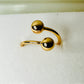 Thin Adjustable with Balls 18K Gold Plated Ring