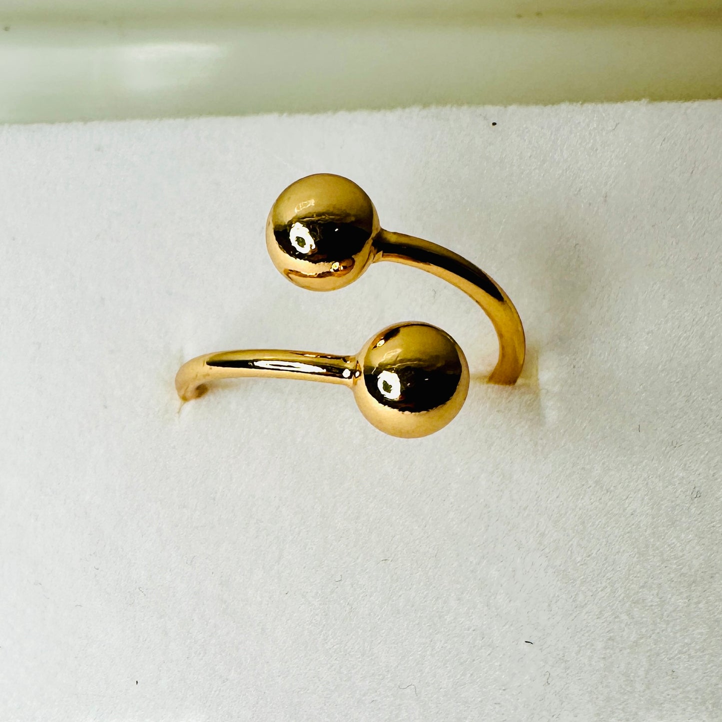 Thin Adjustable with Balls 18K Gold Plated Ring