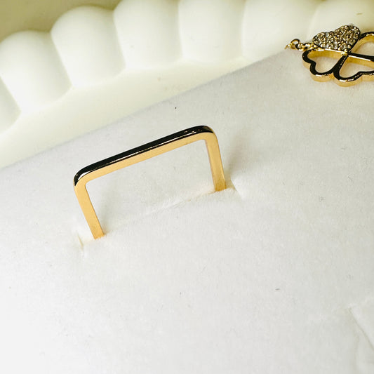 Skinny Square Band 18K Gold Plated Ring