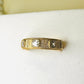 Wide Grooved with Princess-cut 18K Gold Plated Ring
