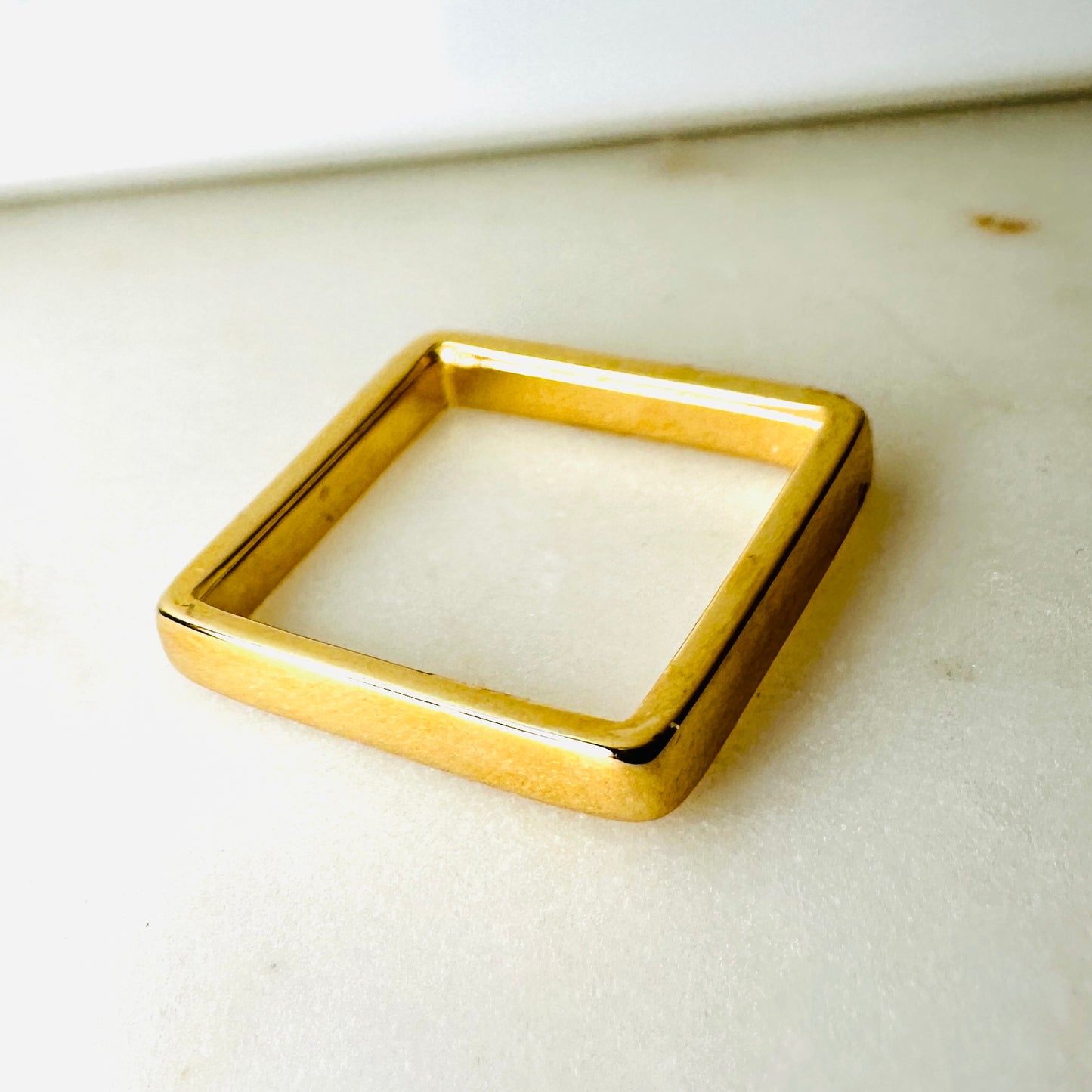 Square Band 18K Gold Plated Ring
