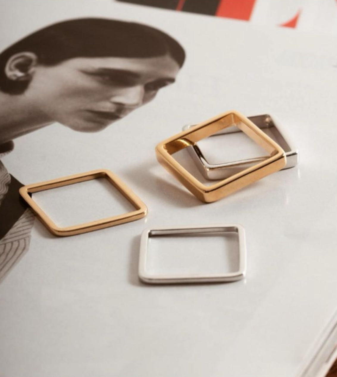 Skinny Square Band 18K Gold Plated Ring