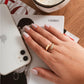 18K Gold Plated Studded Adjustable Domed Ring