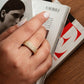 Straight Square Studded Zirconia 18K Gold Plated Ring