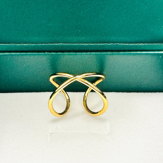 Adjustable X 18K Gold Plated Ring