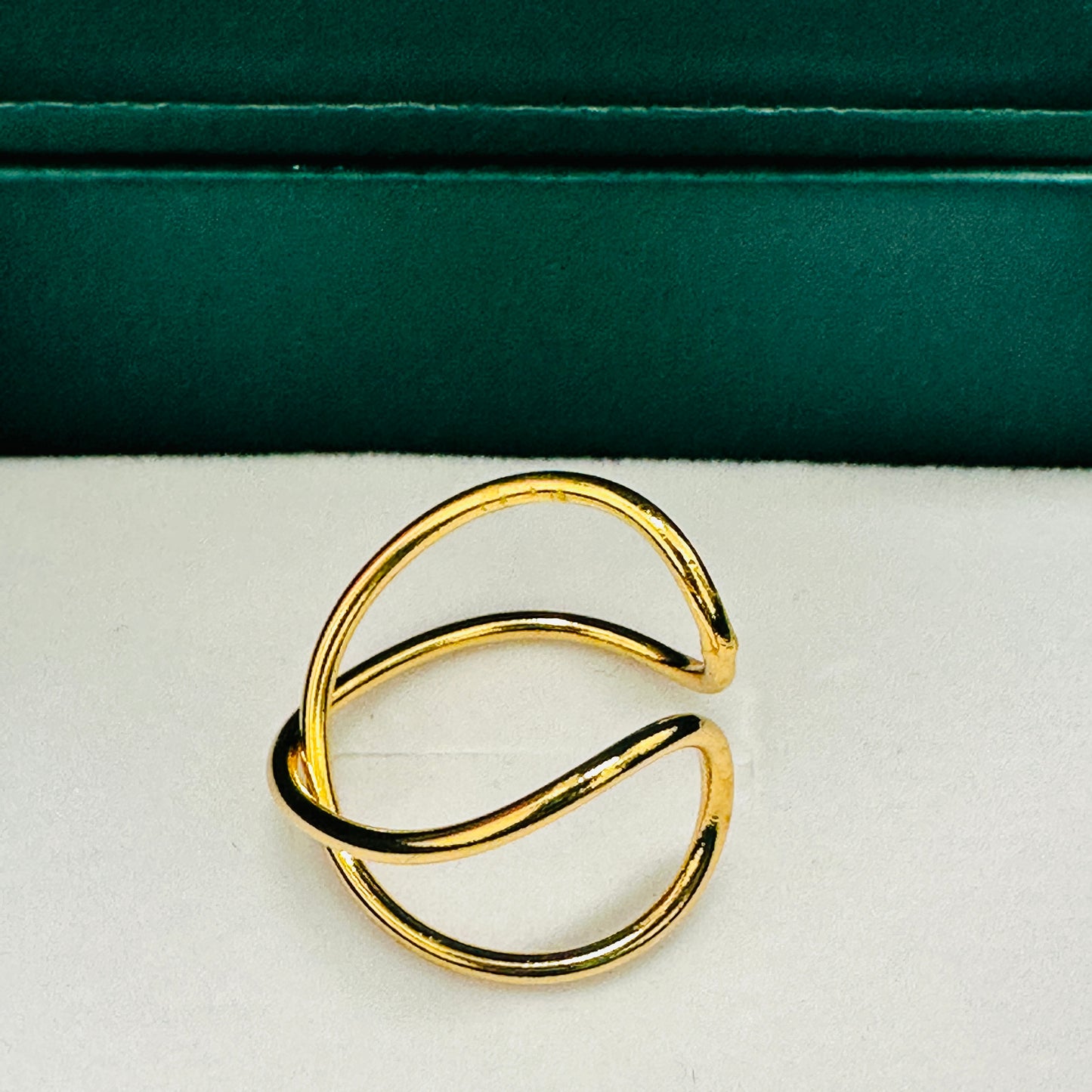 Adjustable X 18K Gold Plated Ring