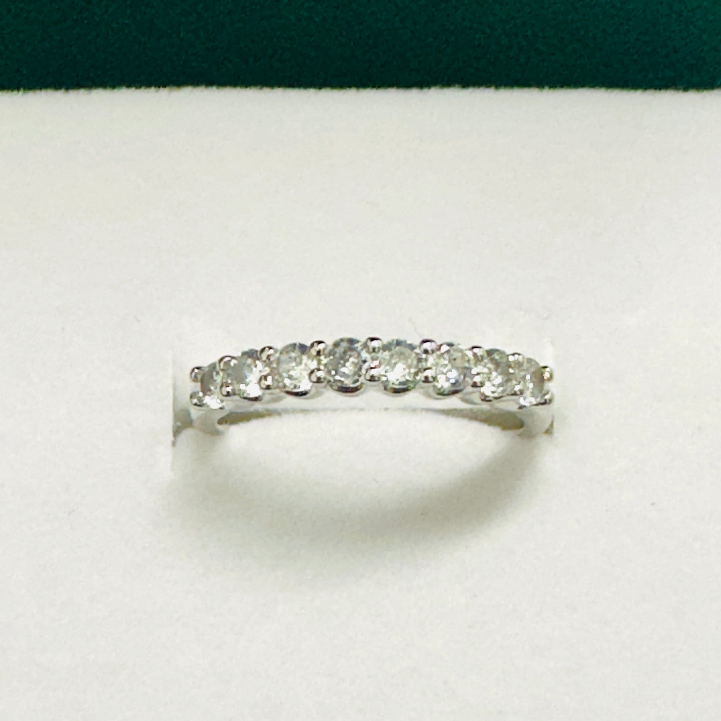 Eternity 3mm Zirconia White Rhodium Plated Ring