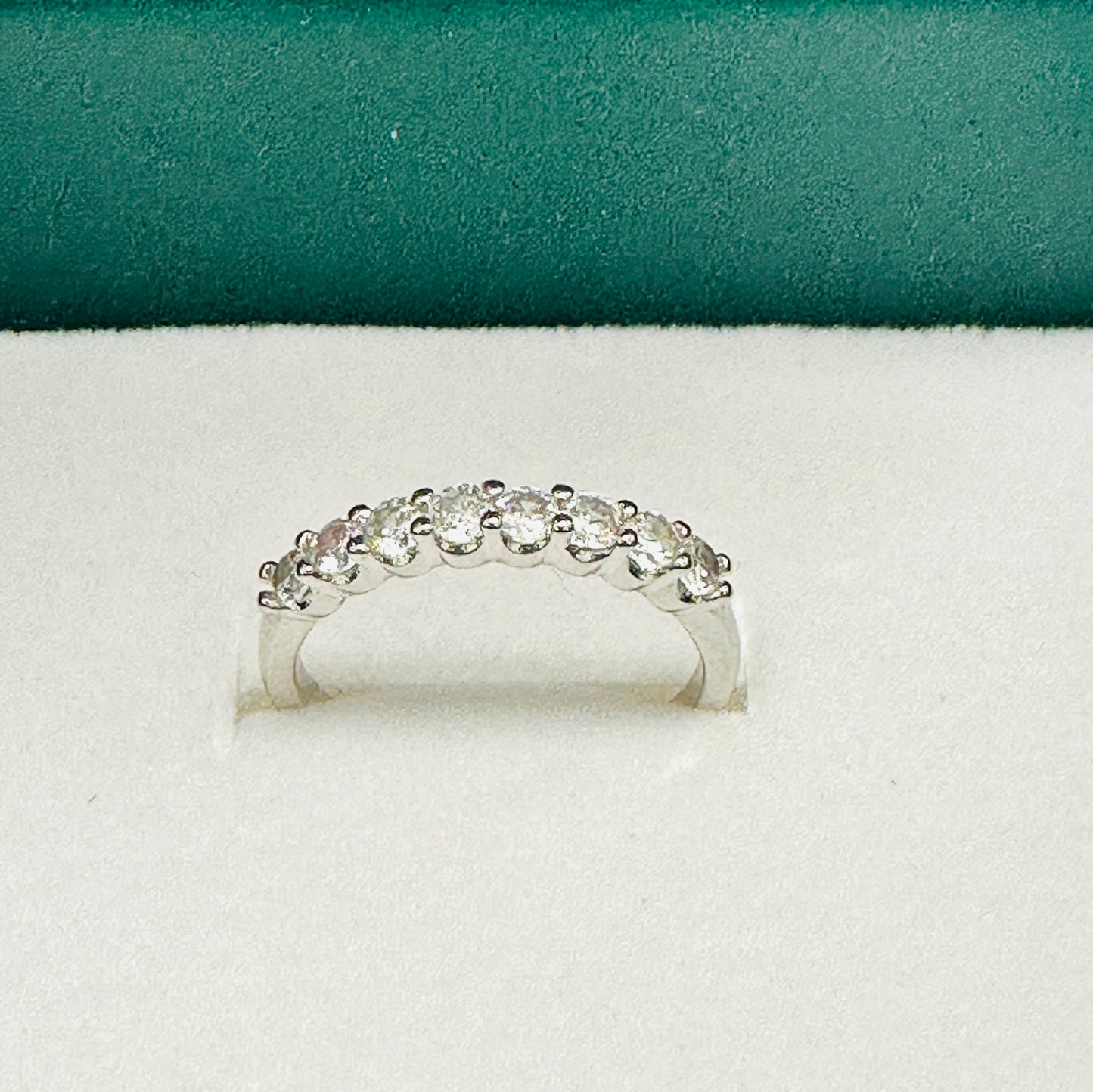 Eternity 3mm Zirconia White Rhodium Plated Ring