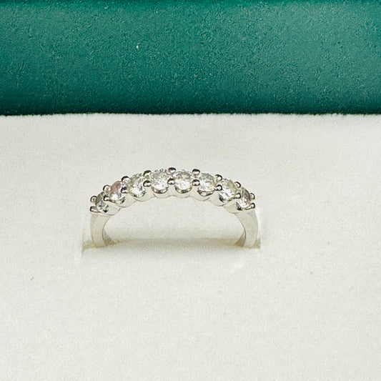 Eternity 3mm Zirconia White Rhodium Plated Ring
