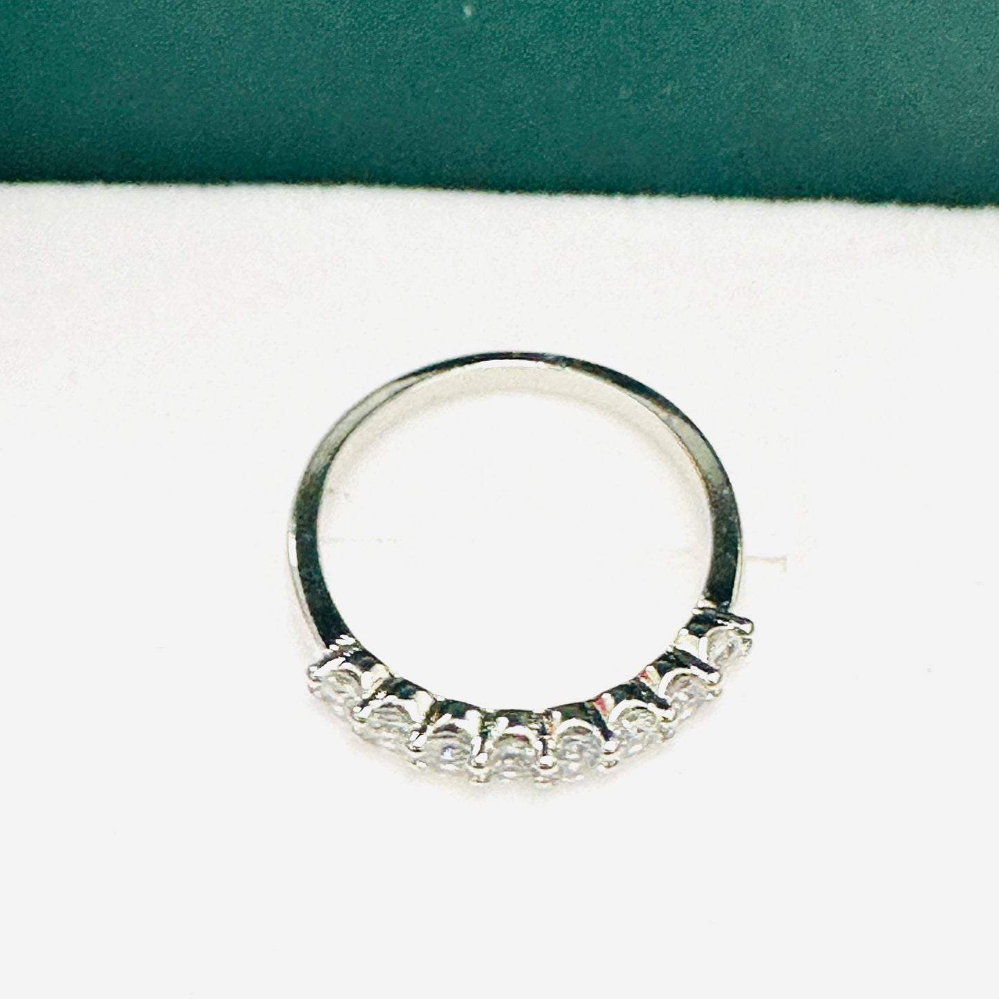 Eternity 3mm Zirconia White Rhodium Plated Ring