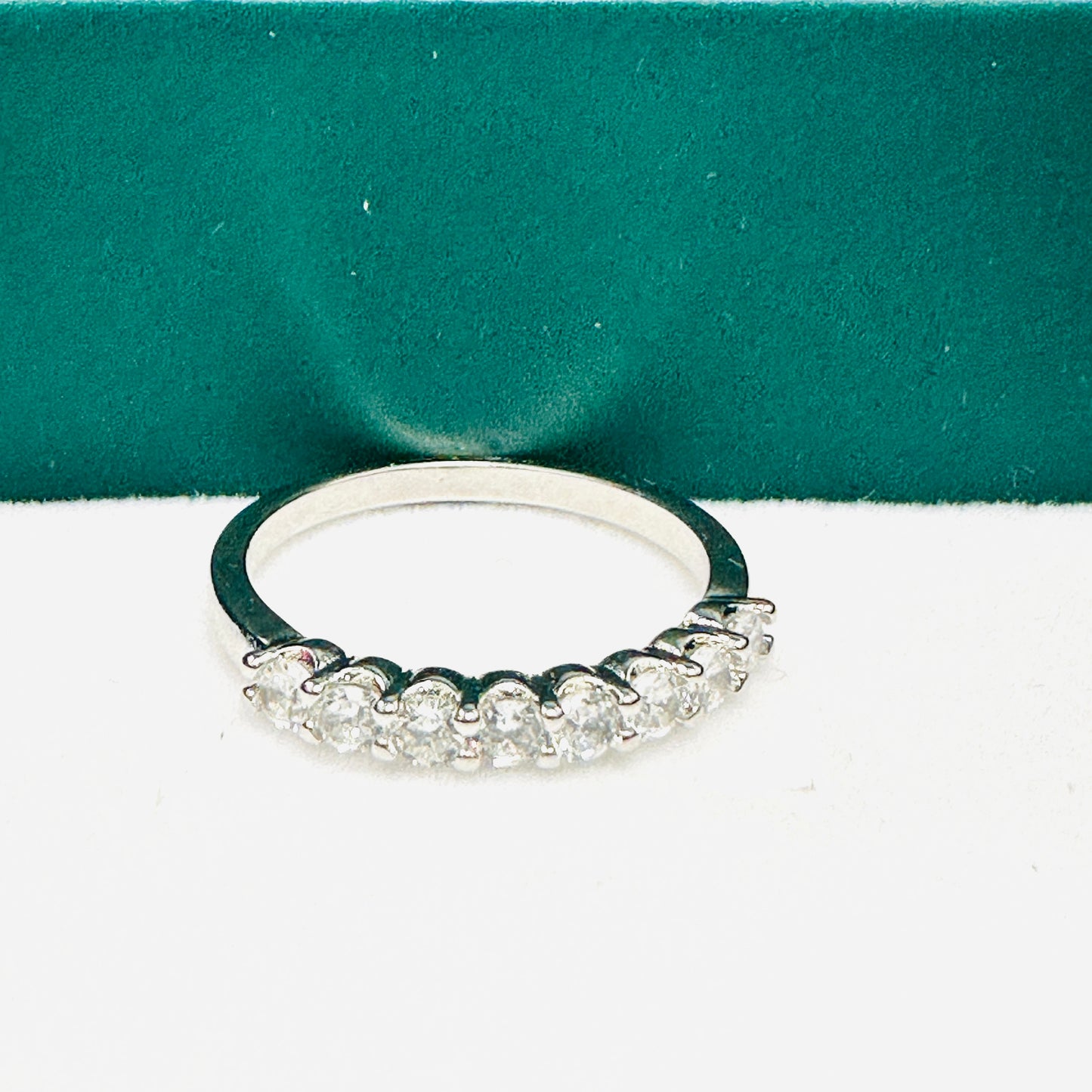 Eternity 3mm Zirconia White Rhodium Plated Ring