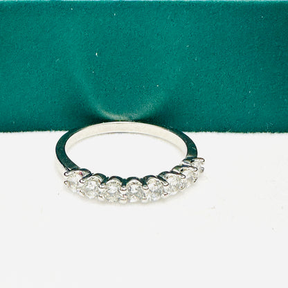 Eternity 3mm Zirconia White Rhodium Plated Ring