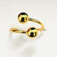 Thin Adjustable with Balls 18K Gold Plated Ring