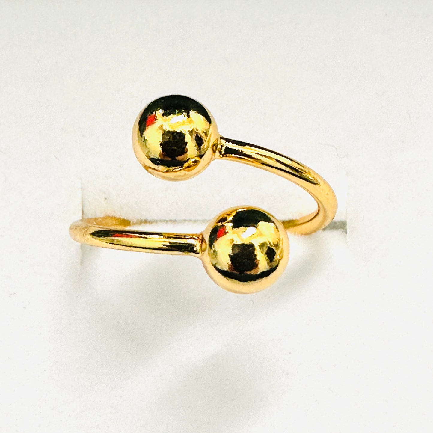 Thin Adjustable with Balls 18K Gold Plated Ring