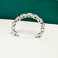 Thin Adjustable Mini Zircons on Links White Rhodium Plated Ring
