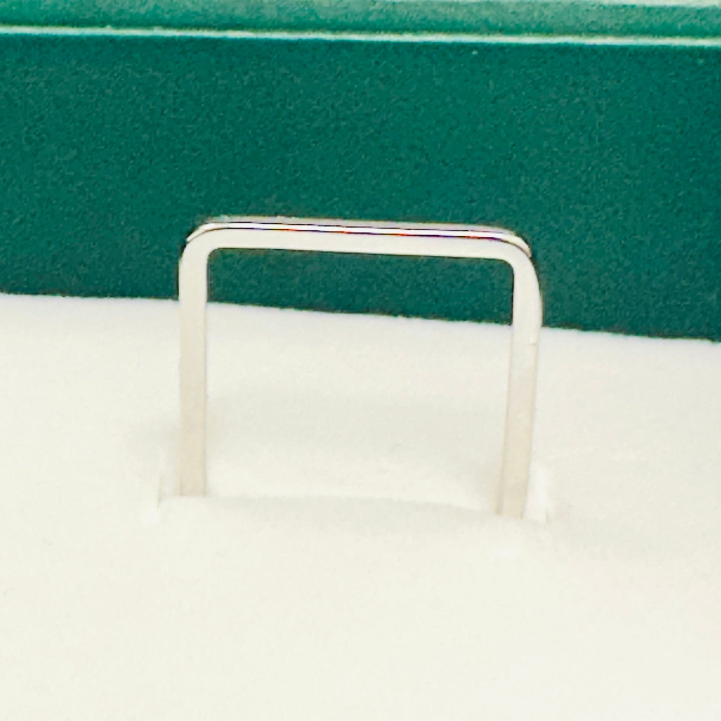 Square Band White Rhodium Plated Ring