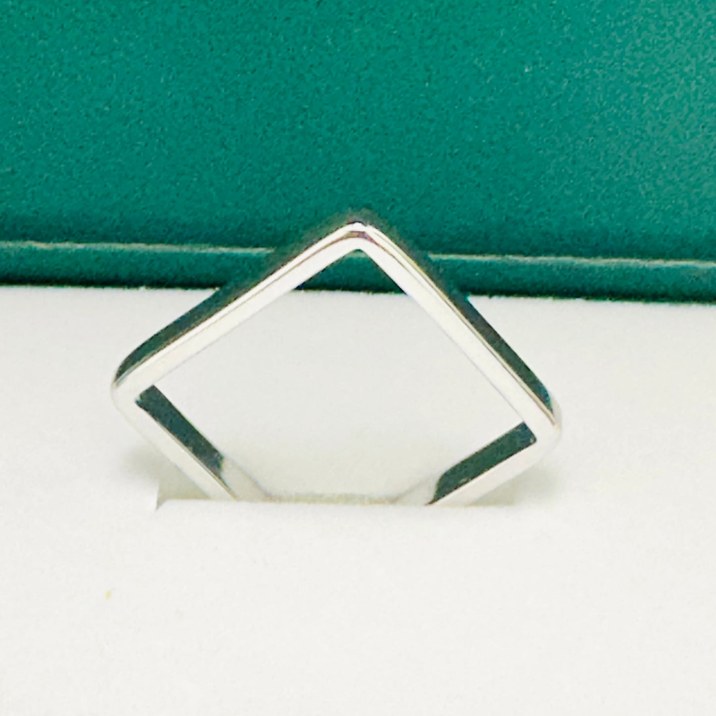 Square Band White Rhodium Plated Ring