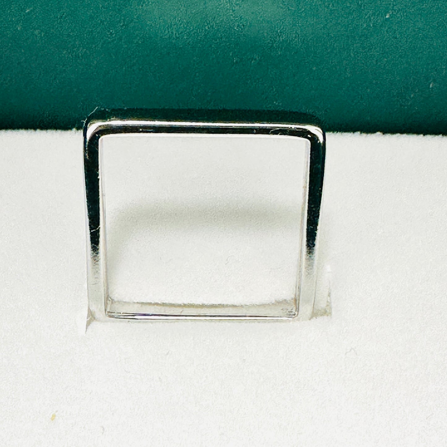 Square Band White Rhodium Plated Ring