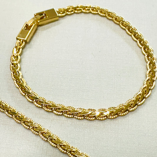 Detailed Chain 18K Gold Plated Bracelet