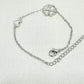 Heart and Studded Zirconia Clover White Rhodium Plated Bracelet