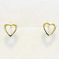 Delicate Open Heart Stud 18K Gold Plated Earrings