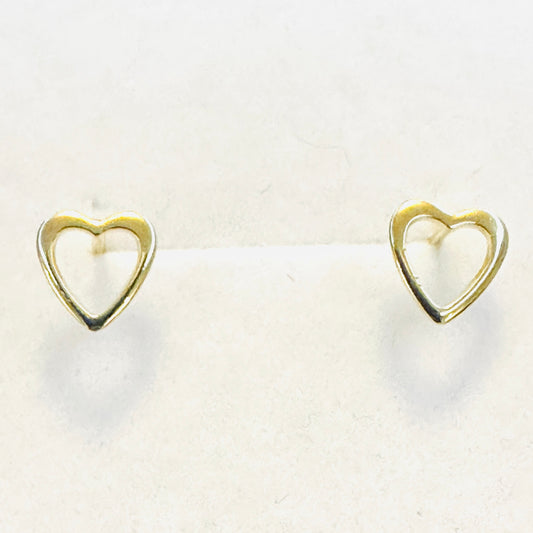 Delicate Open Heart Stud 18K Gold Plated Earrings