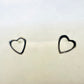 Delicate Open Heart Stud White Rhodium Plated Earrings