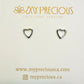 Delicate Open Heart Stud White Rhodium Plated Earrings