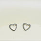 Delicate Open Heart Stud White Rhodium Plated Earrings